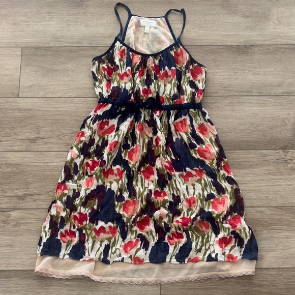 Anthropologie Dresses & Skirts - Anthropologie Moulinette Soeurs 100% silk watercolor floral dress size 8 NWOT